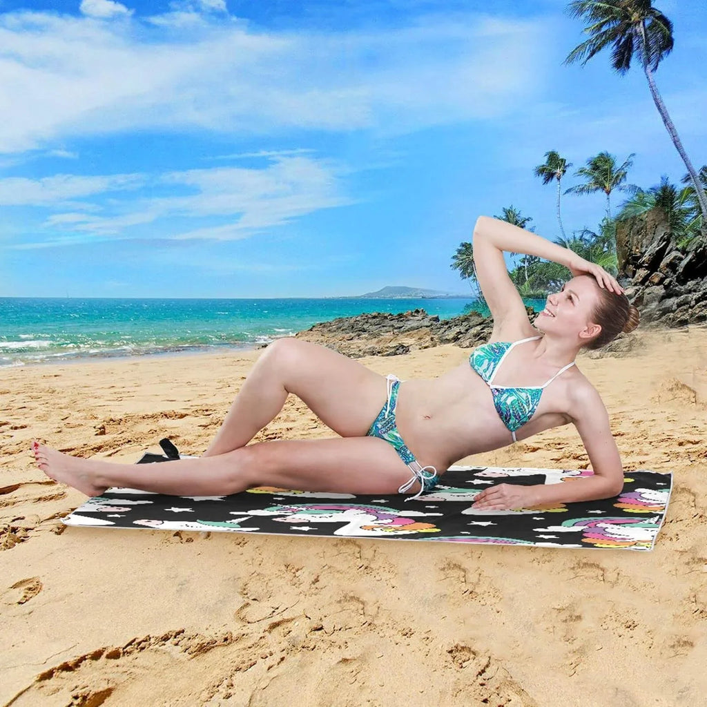 Holiday（248） Oversized Towels Super Travel Quick Bestwell - Dry for Unicorn Compact - Towel Beach Print Absorbent Towel Camping Swimming Lightweight