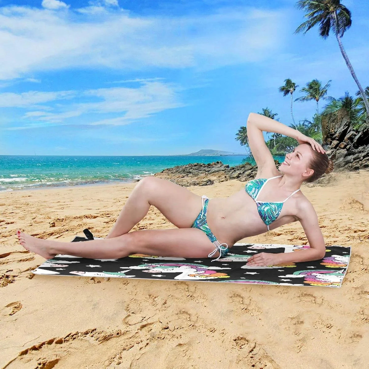 Holiday（248） Oversized Towels Super Travel Quick Bestwell - Dry for Unicorn Compact - Towel Beach Print Absorbent Towel Camping Swimming Lightweight