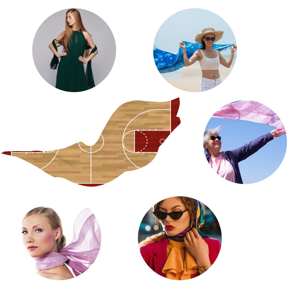 Sunscreen Long Hair Pitch Packed Shawls Headscarf for Oblong Gift Neck FREEAMG Wraps Large Wraps Women Scarf Football Silk