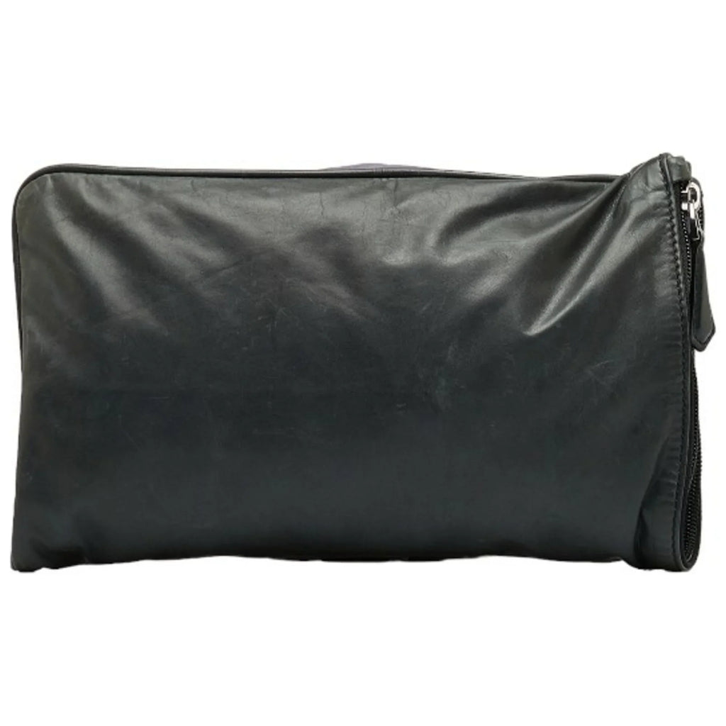 Pre-Owned Leather Purple Berluti Clutch Men's Second (Good) Gray Bag