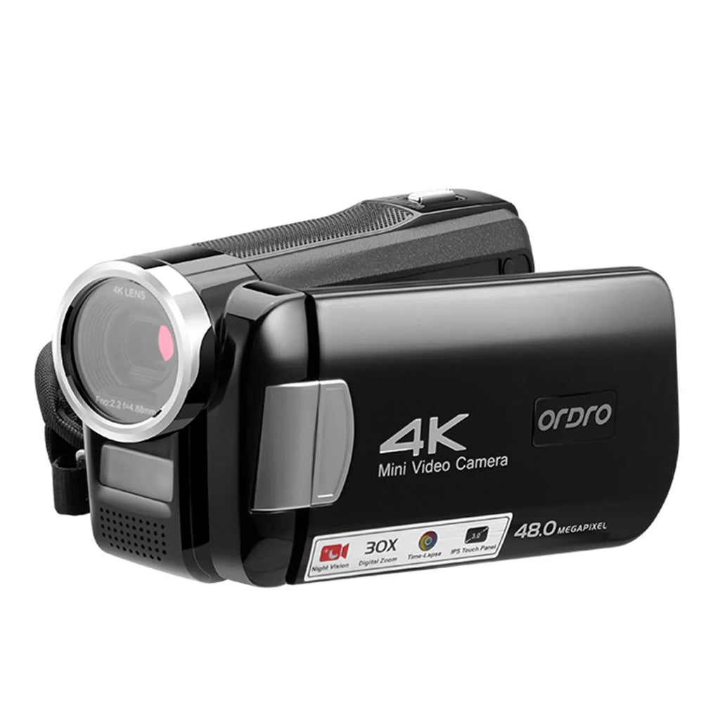 Carevas Zoom Video 4K AC2 3.0 30X Carry Touchscreen IPS Recorder Vision 48MP Camcorder Battery IR with Control Digital Night Remote Inch Digital Bag DV