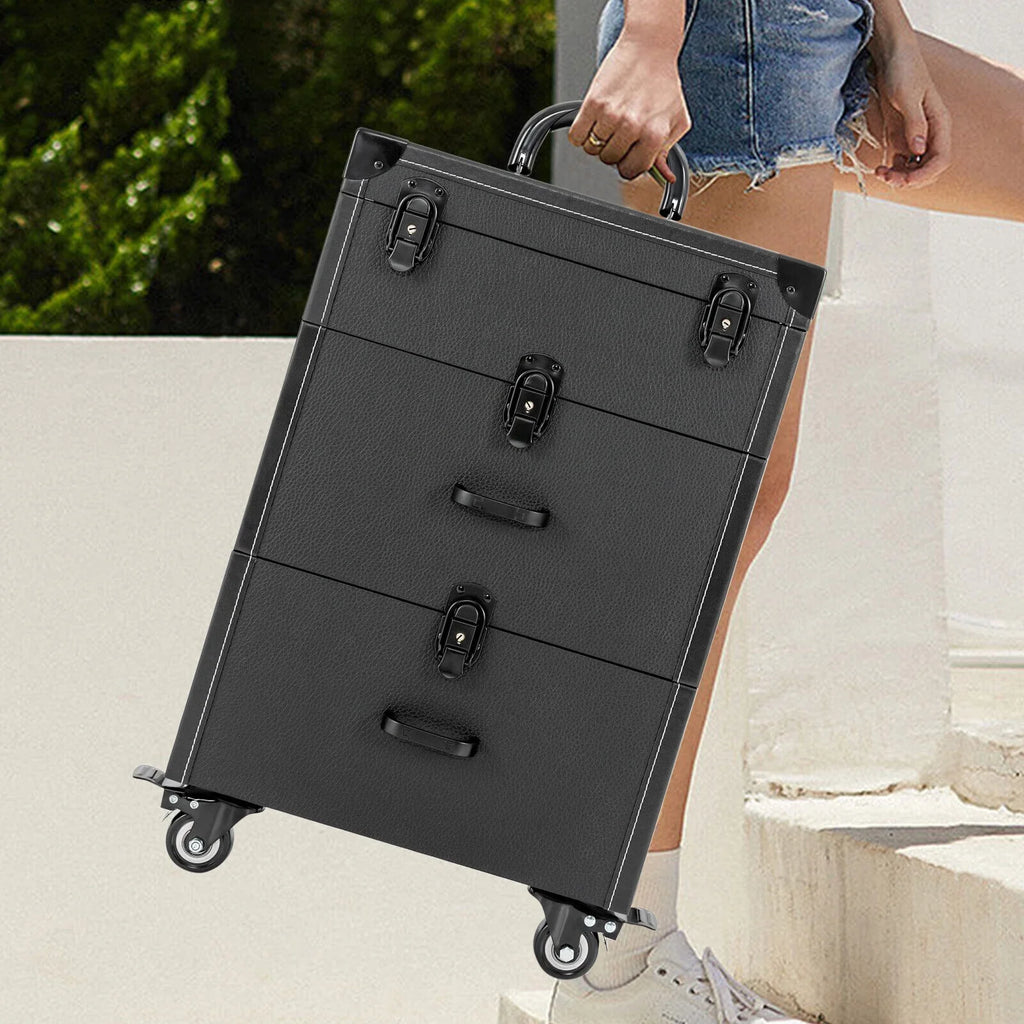 Organizer Miumaeov Rolling Box Nail Cosmetic Professional Storage Luggage Polish Case Trolley Train Makeup