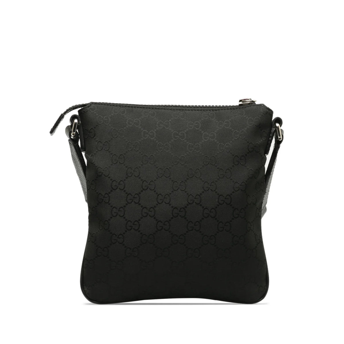 Web GG Bag Authenticated Fabric Nylon (Good) Crossbody Black Crossbody Pre-Owned Gucci Unisex