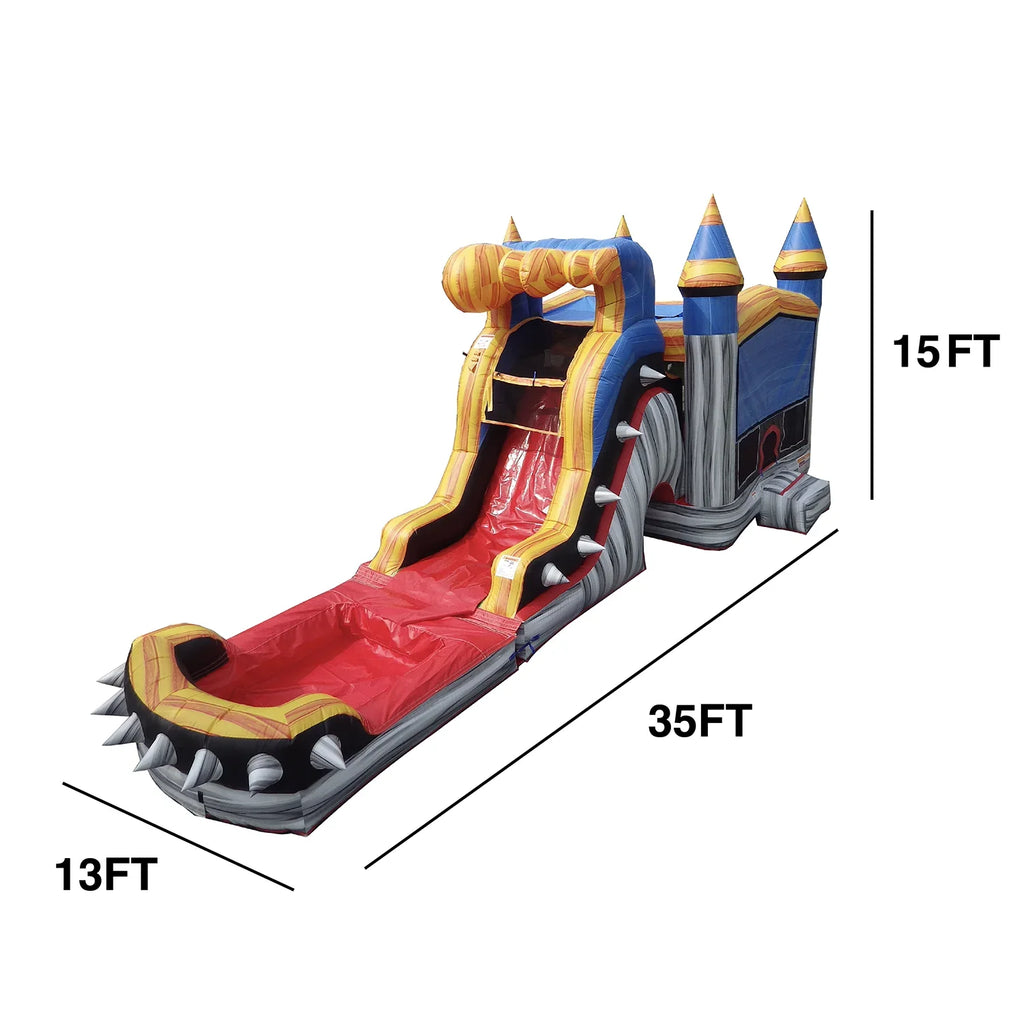 with with House Pool Grade Inflatable Outdoor Kids Titan and Adults for Commercial Splash Blower Water Slide Bounce Rocker JumpOrange