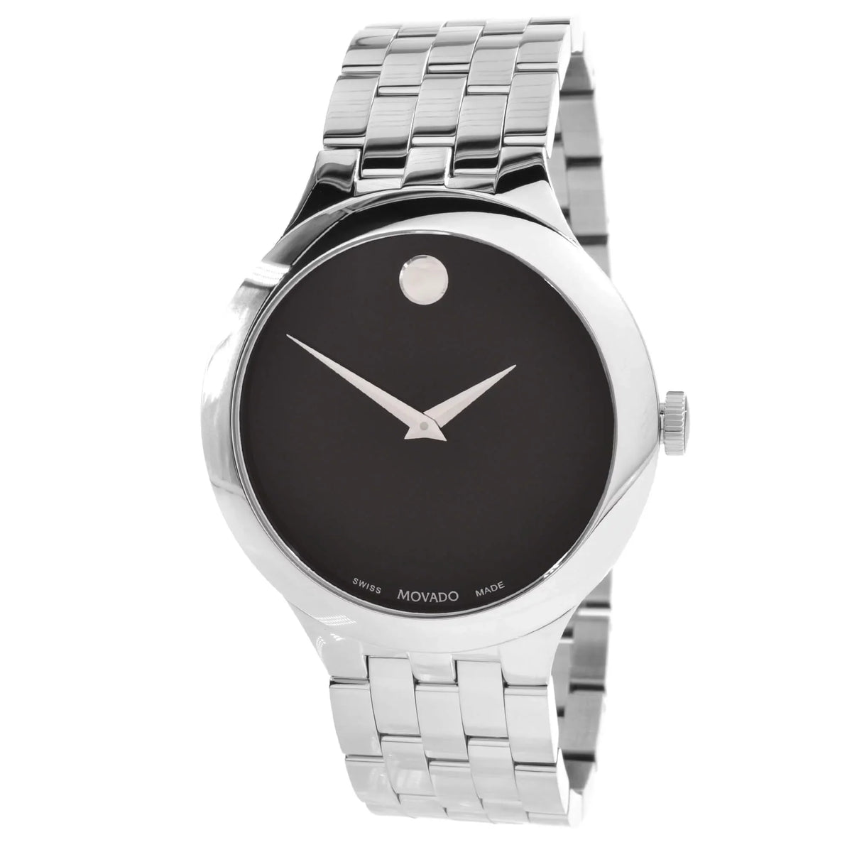 Unisex Tone Dial Silver Black Case Veturi Watch 0607415 Movado