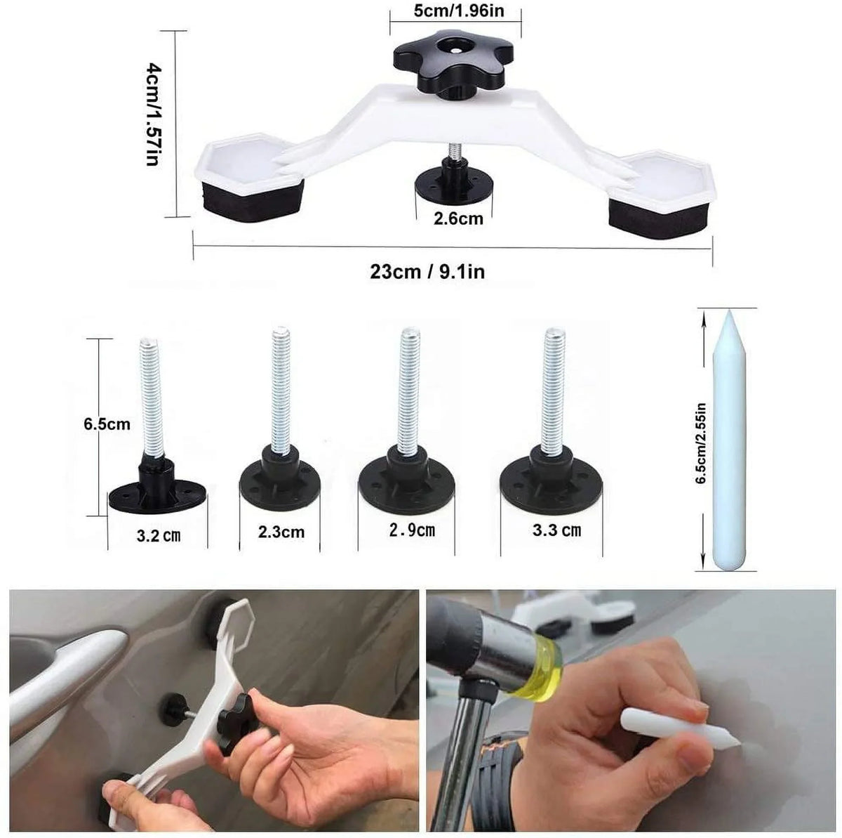 Dent Kits Dent PDR K06 Puller Bridge with DIY kit, Dent Paintless - Car Repair Auto Puller GLISTON Golden DENT Removal