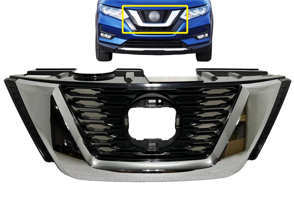 2017 With 2019 Camera 2020 Upper Front With Grille Compatible Rogue Bumper Chrome Option 2018
