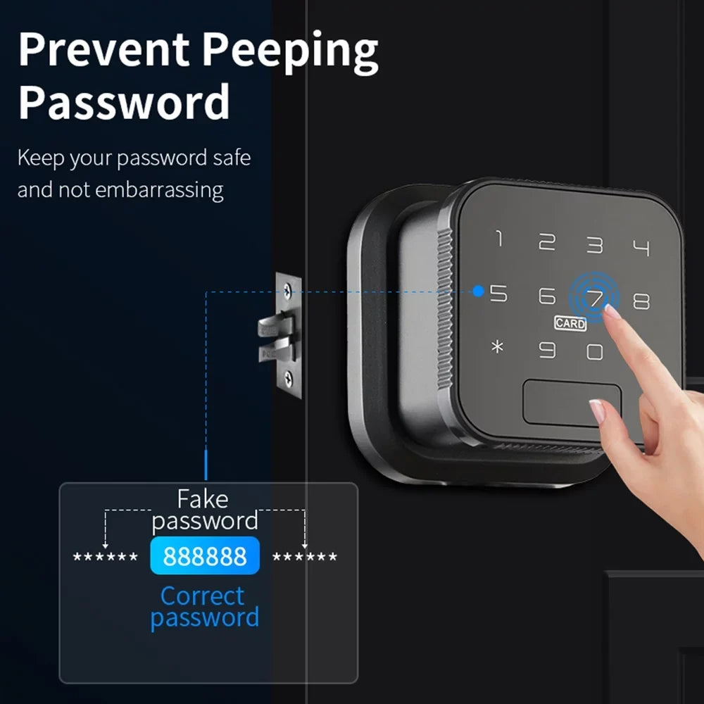 Door Smart Electronic Lock Handle with Lock Compatible Door Fingerprint Fingerprint Lock Walmeck Lock Lock with Door Smart Keypad Lock Deadbolt Lock Door DADA