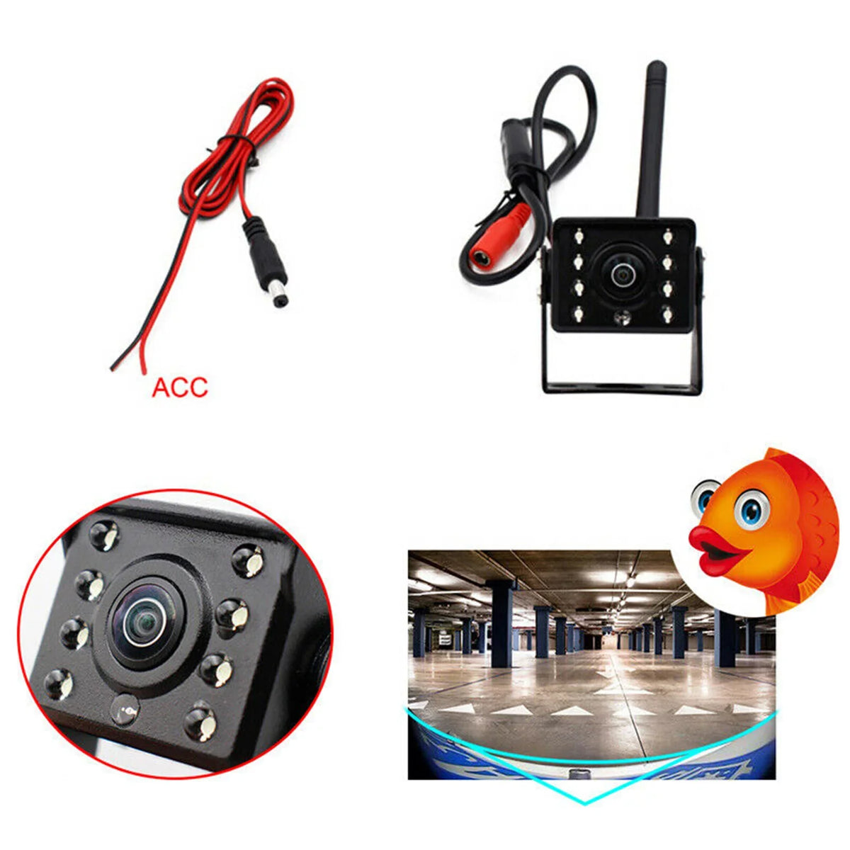 IP67 Camera Truck ~36V Rear Vision HD View Wireless Backup Wireless LED Automobile Reverse Car Bus Anself Camera, WiFi Monitor Reversing Night Waterproof