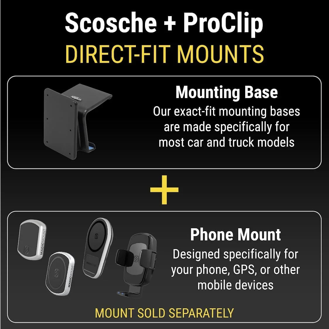 1500, ProClip 1500, Scosche Trucks 2500/3500 Compatible Silverado w/ Sierra Console 2020-2023 Base Sierra GMC 2019-2023 PC835471 2019-2021 & 2500/3500 Left-Hand Silverado Only) Mount Chevy (Mounting