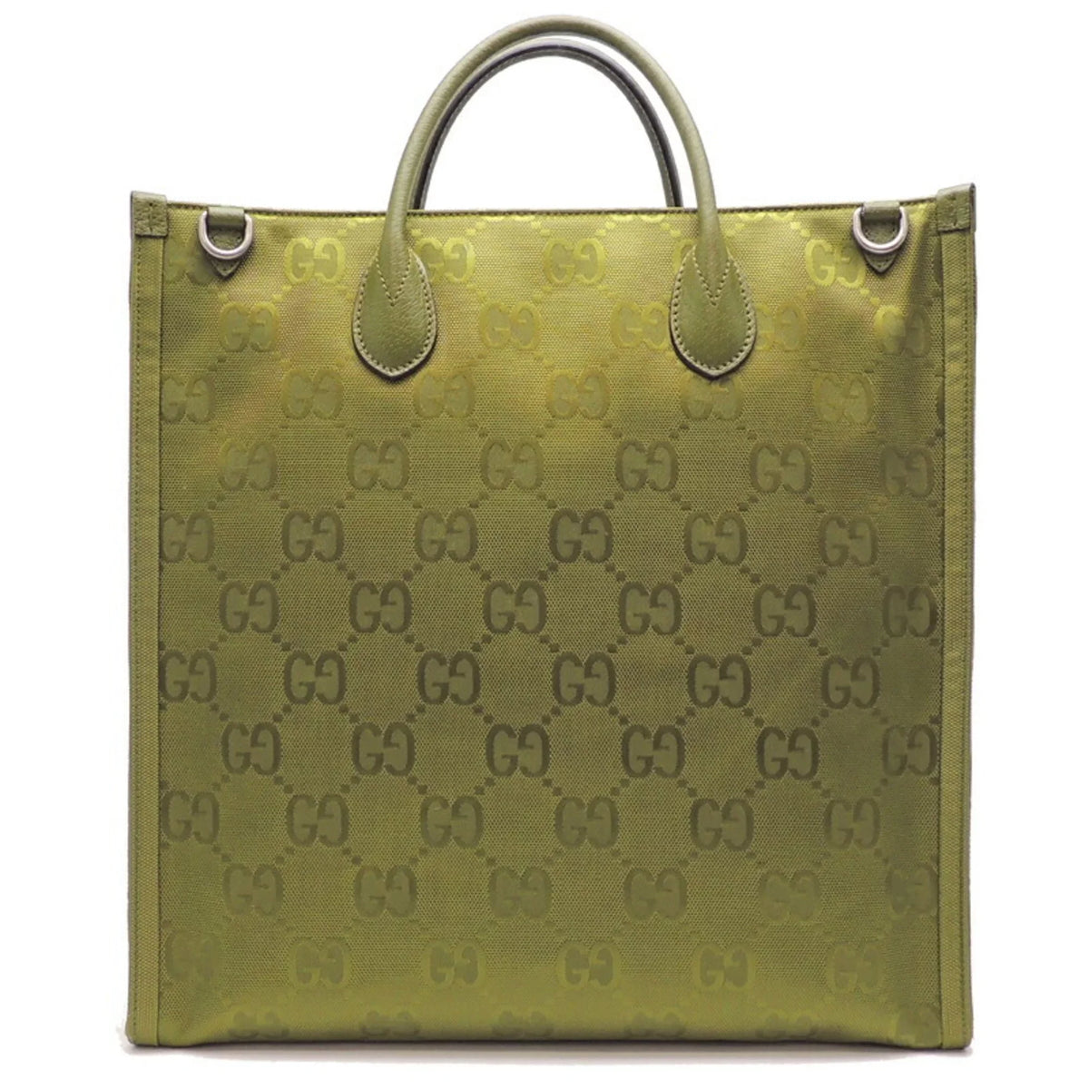 (Day Forest Ladies 696043 Nylon Off Recycled Bag The (Good) Lining Green Gucci Pre-Owned Tote Only) Grid Medium GG