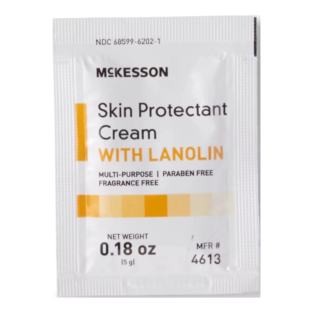 36 Protectant Skin Cream, 5 Packet Mckesson Lanolin PACKS Unscented Gram with Individual