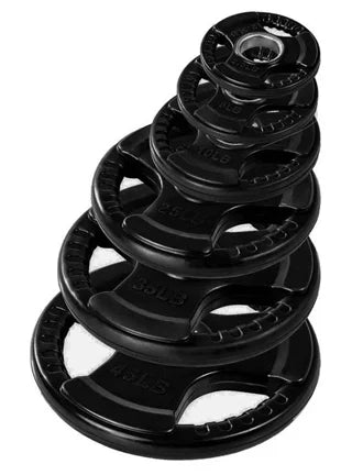 Weight (New) Set Grip Plate 395 French ft Bar w/7 Rubber lbs Fitness Olympic