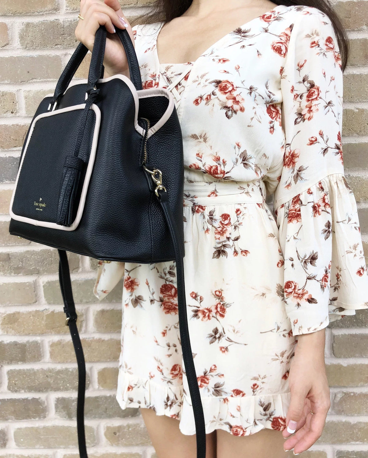 Satchel Black Kate Place Spade Tassel Ward Evangelie Crossobody Bag