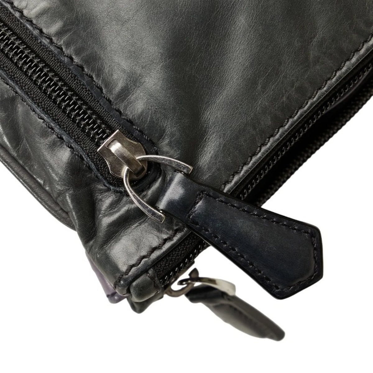 Pre-Owned Leather Purple Berluti Clutch Men's Second (Good) Gray Bag