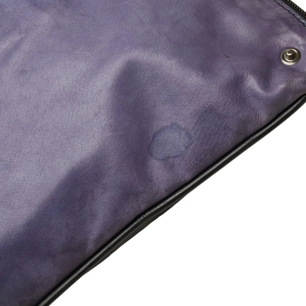 Pre-Owned Leather Purple Berluti Clutch Men's Second (Good) Gray Bag