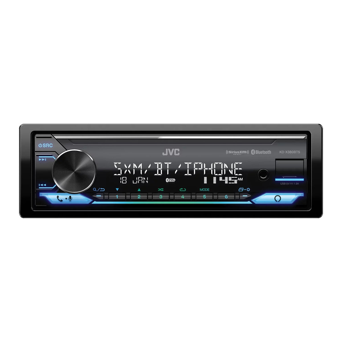 JVC Unit, Alexa KD-X380BTS Media Single-DIN Car SiriusXM In-Dash and Receiver Ready Digital with KD-X380BTS Bluetooth, Built-in,