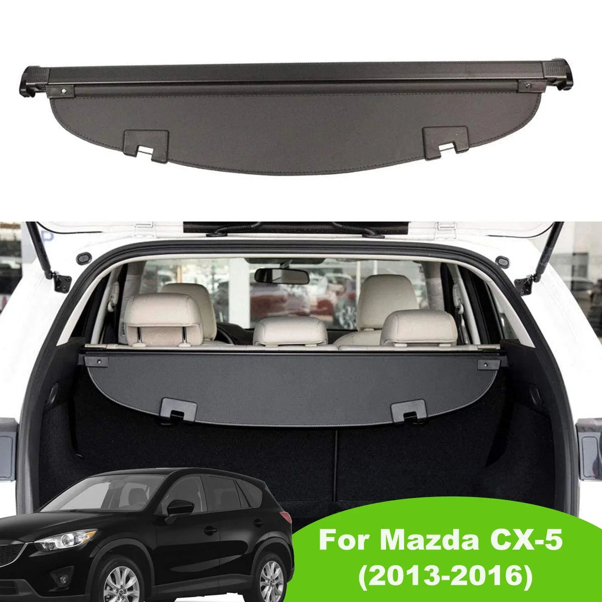 CX-5 Plastic Cover Fit Trunk 2016 Cargo Retractable for Rebounding Privacy Shield Mazda 2015 Shade Black Area With 2013 CX-5 Cover 2013-2016 SUV 2014 Mazda Accessory Rear
