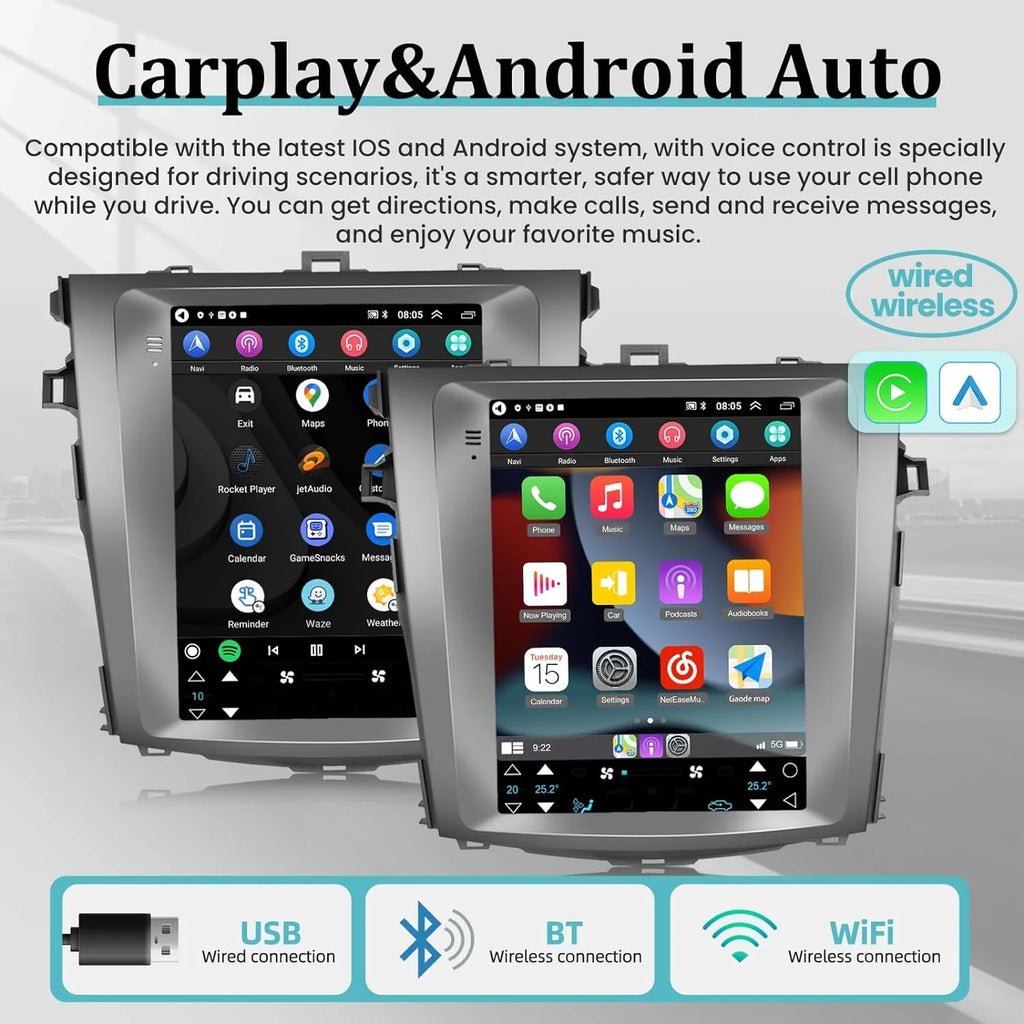 HiFi Auto Stereo THONZER Toyota USB and 9.7 for GPS Mirror Carplay AHD Radio 2006-2013 Android Inch Android with Touchscreen Car 2+32G Corolla Link WiFi SWC - Camera Backup +