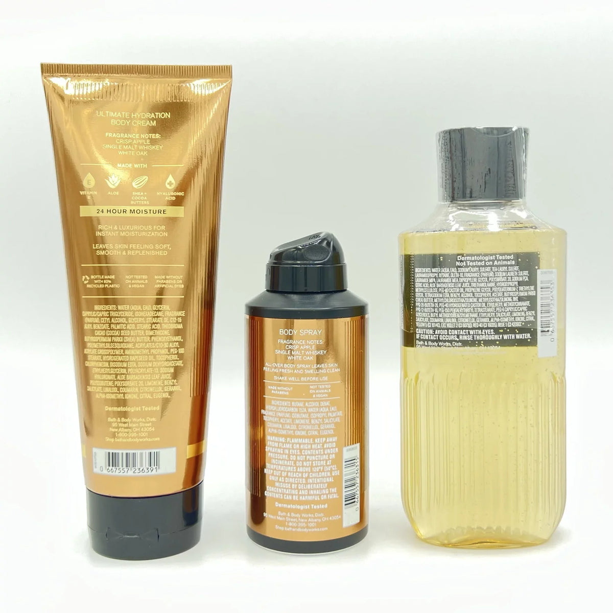 Cream, Men's Body and 3-Piece Body and Gel Body Spray Shower Reserve Whiskey Bath Works Bundle