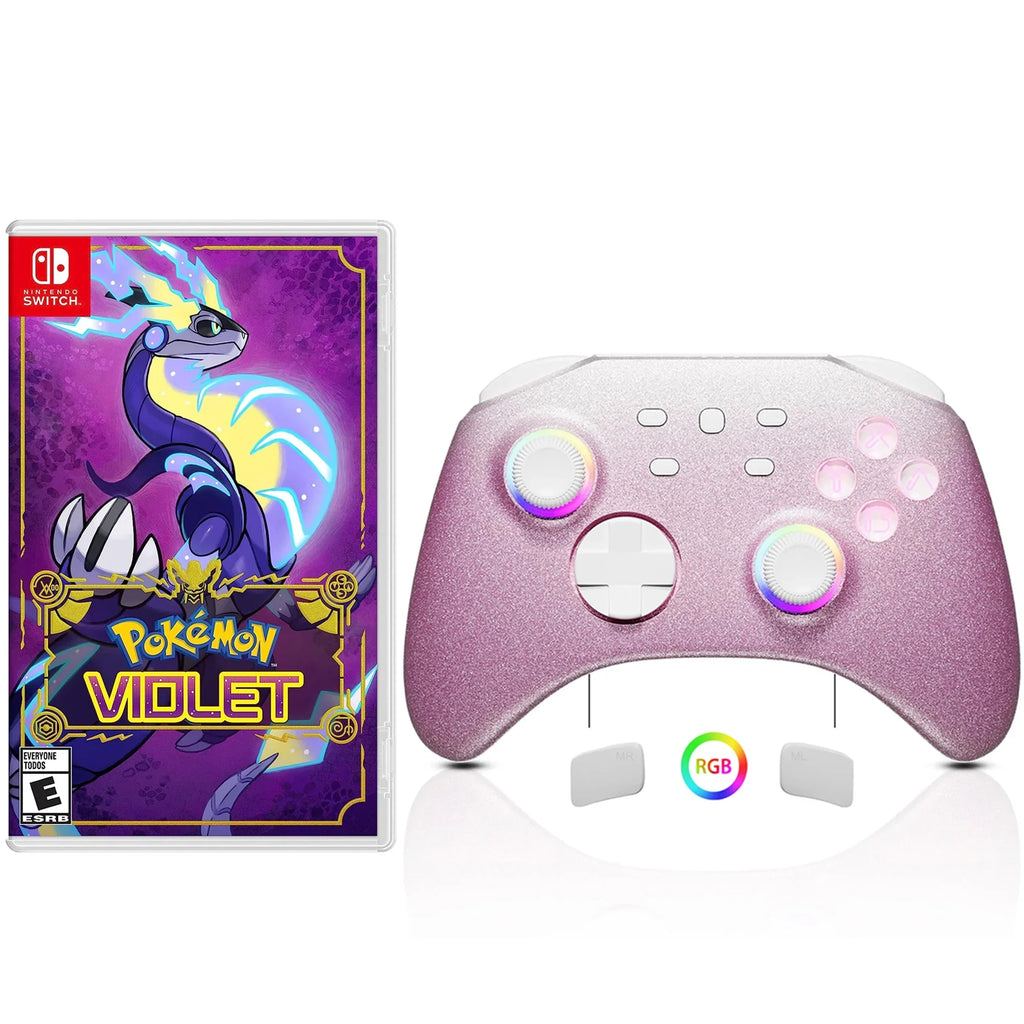 Pink Nintendo Wireless Violet Pokémon Switch Switch/OLED/Lite, Upgraded PC/IOS/Android/Steam for Game Pro for Controller and Switch Remote Disc