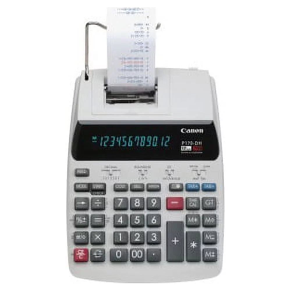 Digits 1 Clock, Change, Sign Each - Item Count, Compact - Calendar, 12 Printing Canon Calculators P170-DH-3 - White
