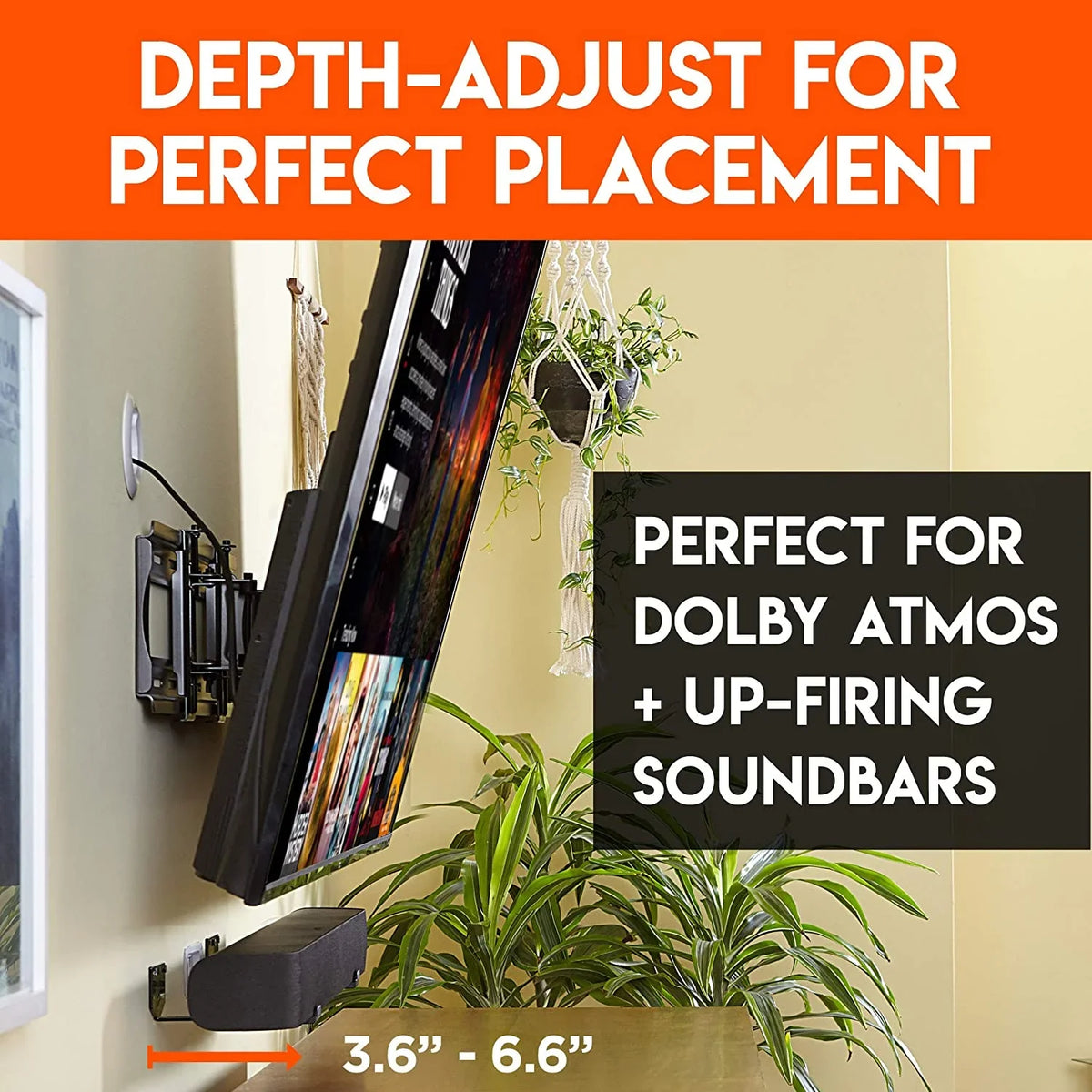 & Echogear All Mount with Atmos Adjustable More Vizio, Wall Universal for Soundbars Works - Soundbar Soundbars Depth Roku, Bracket Including Samsung, - Dolby
