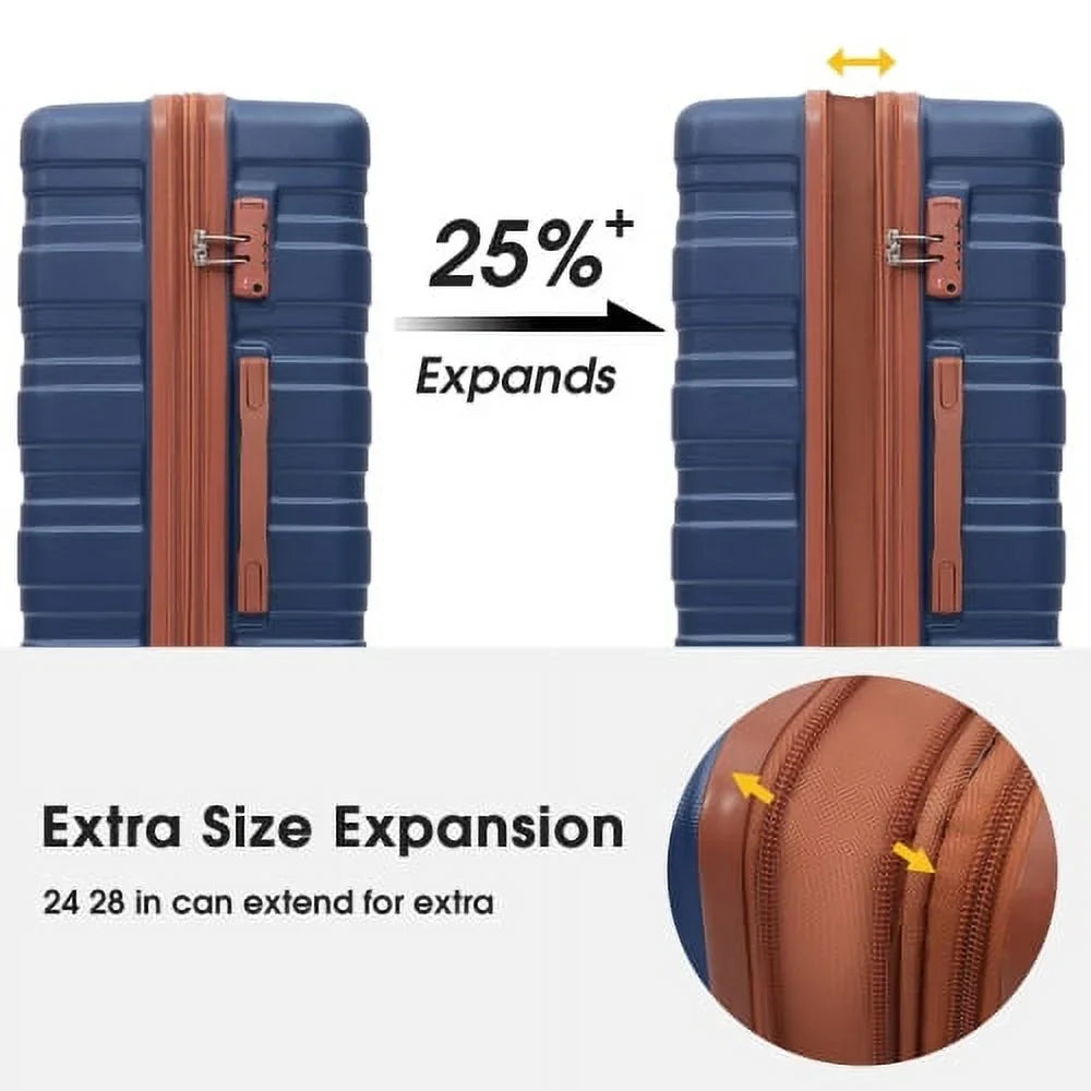 Carry Expandable Lock 24" Spinner Luggage Hardside Suitcase Wheels Luggage with on ABS TSA Travel Luggage