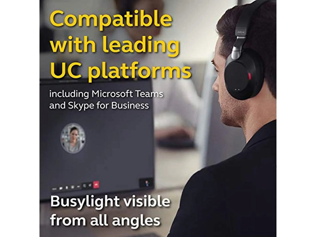 UC for Bluetooth - Life, Cancelling Calls Wireless of Music, Black Advanced 85 Headphones Battery Stereo, and Noise Wireless Headset Jabra Headphones 37 Hours Link380a, Evolve2 with