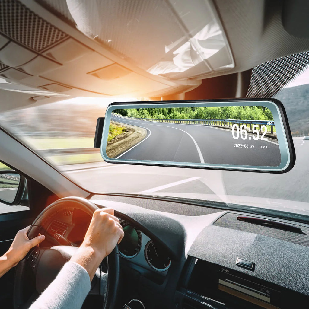 Mirror 10' Angle Cheefull Wide Rear ' Monitor Backup ViewFHD Dash w Parking Camera Rear Mirror Touch Cam Camera Front G-Sensor, Screen 170° and Recording, 1080P Loop Full