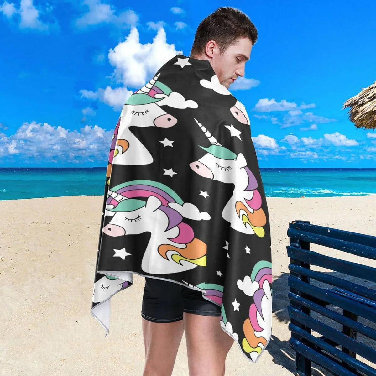 Holiday（248） Oversized Towels Super Travel Quick Bestwell - Dry for Unicorn Compact - Towel Beach Print Absorbent Towel Camping Swimming Lightweight