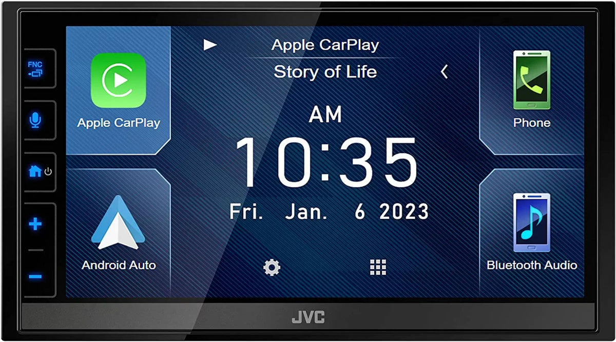 No Android Touchscreen, Digital CD Radio, CarPlay, AM/FM KW-M780BT Player w/ Stereo Tuner Capacitive Camera Car Maestro Bundle. JVC 2-DIN Receiver Apple 6.8" with Media Auto, SiriusXM Ready, Backup &