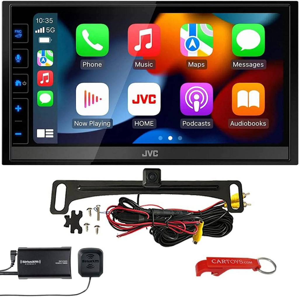 No Android Touchscreen, Digital CD Radio, CarPlay, AM/FM KW-M780BT Player w/ Stereo Tuner Capacitive Camera Car Maestro Bundle. JVC 2-DIN Receiver Apple 6.8" with Media Auto, SiriusXM Ready, Backup &