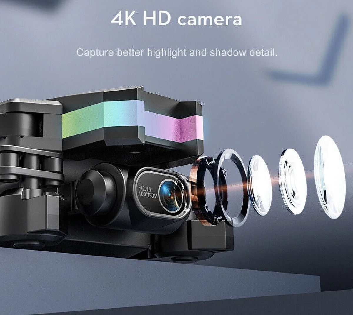 '- Photography JahyShow 4K Aerial SkyCapture Black Camera Quad Folding with Dual HD Pro Mini Drone -