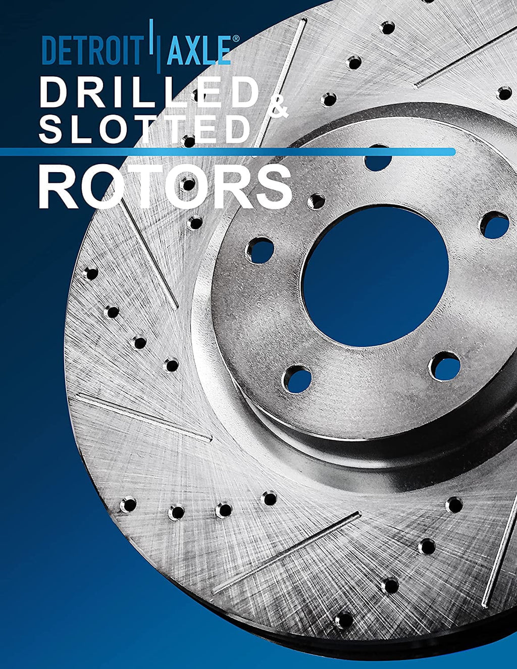Brake 9-5 Rotors Equinox Impala Buick Ceramic Axle Rotor Slotted Brake Drilled - Detroit Brakes for Regal Pads & Allure GMC LaCrosse Kit Malibu Replacement: Chevy Terrain Limited Front 12.64"