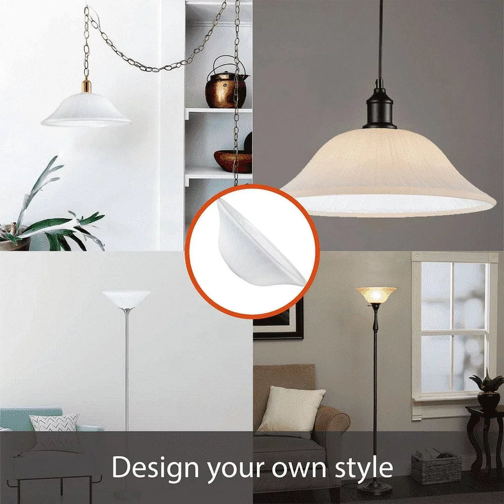 Glass Lamp 15-5/8" Swag Height. 5-3/8" Torchiere for Shade Diameter and Medium Lamp, Base Creative Frosted Socket x 23116-01 Pendant, Aspen
