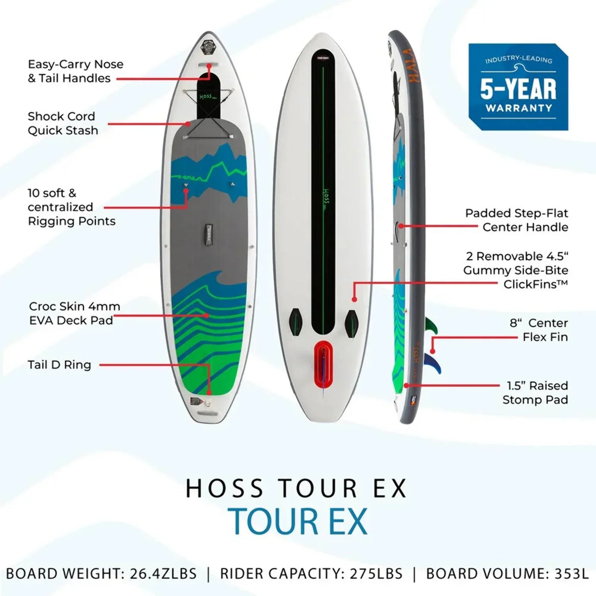 Board Paddle Tour (SUP) Inflatable Hoss Hala Stand-Up EX