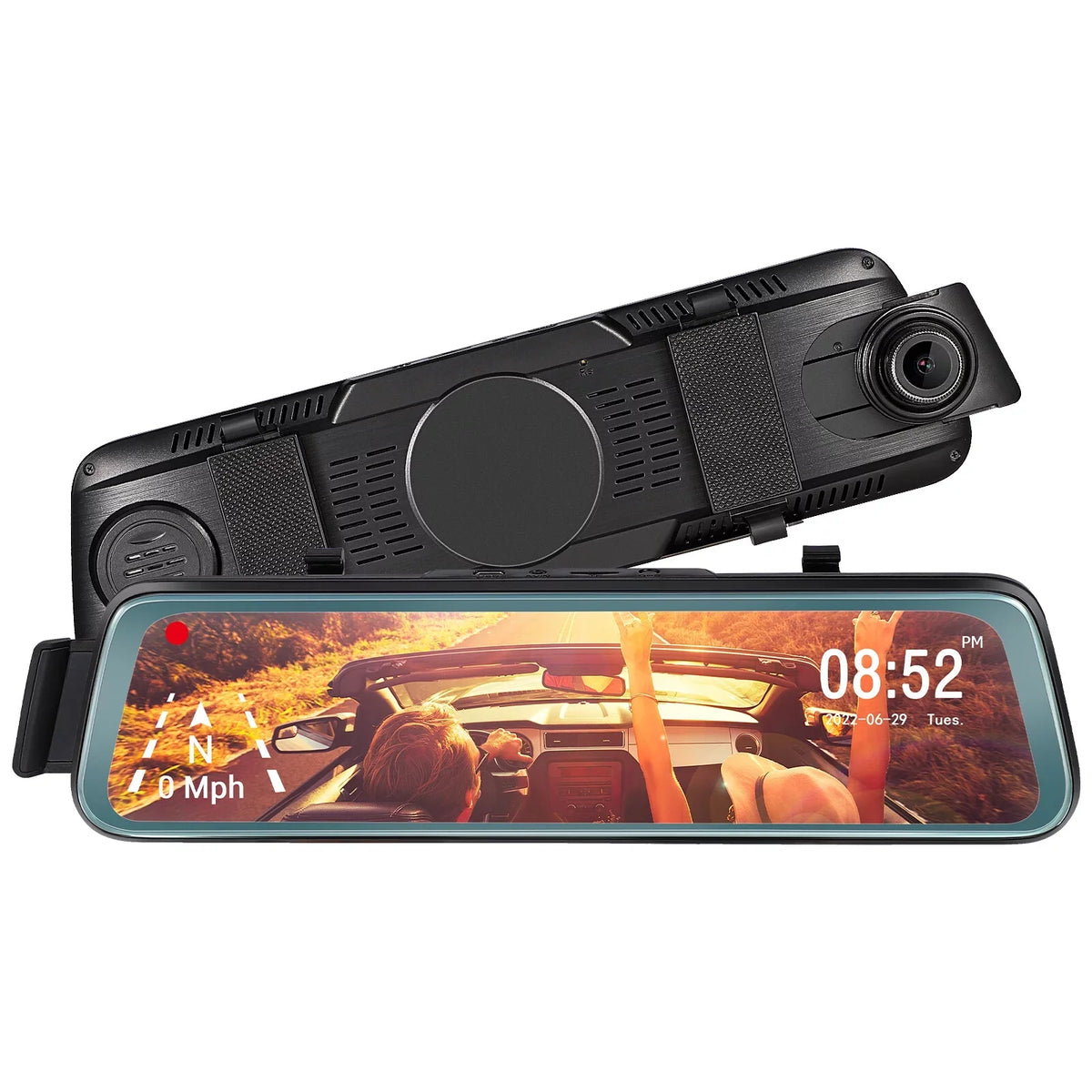 Mirror 10' Angle Cheefull Wide Rear ' Monitor Backup ViewFHD Dash w Parking Camera Rear Mirror Touch Cam Camera Front G-Sensor, Screen 170° and Recording, 1080P Loop Full