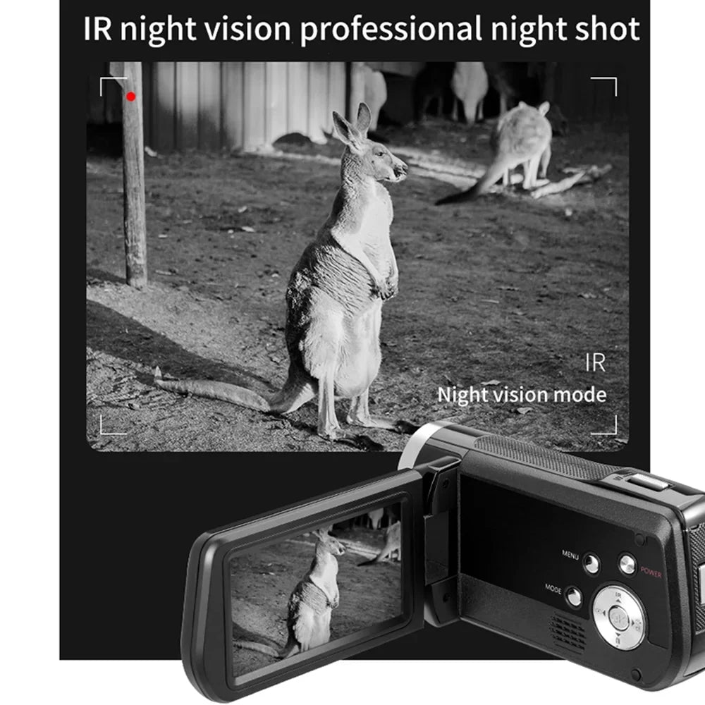 Vision Inch 48MP Camcorder Digital IPS Digital Carry AC2 Video Remote 30X with 4K DV 3.0 Night Bag Zoom IR Touchscreen Recorder Andoer Battery Control