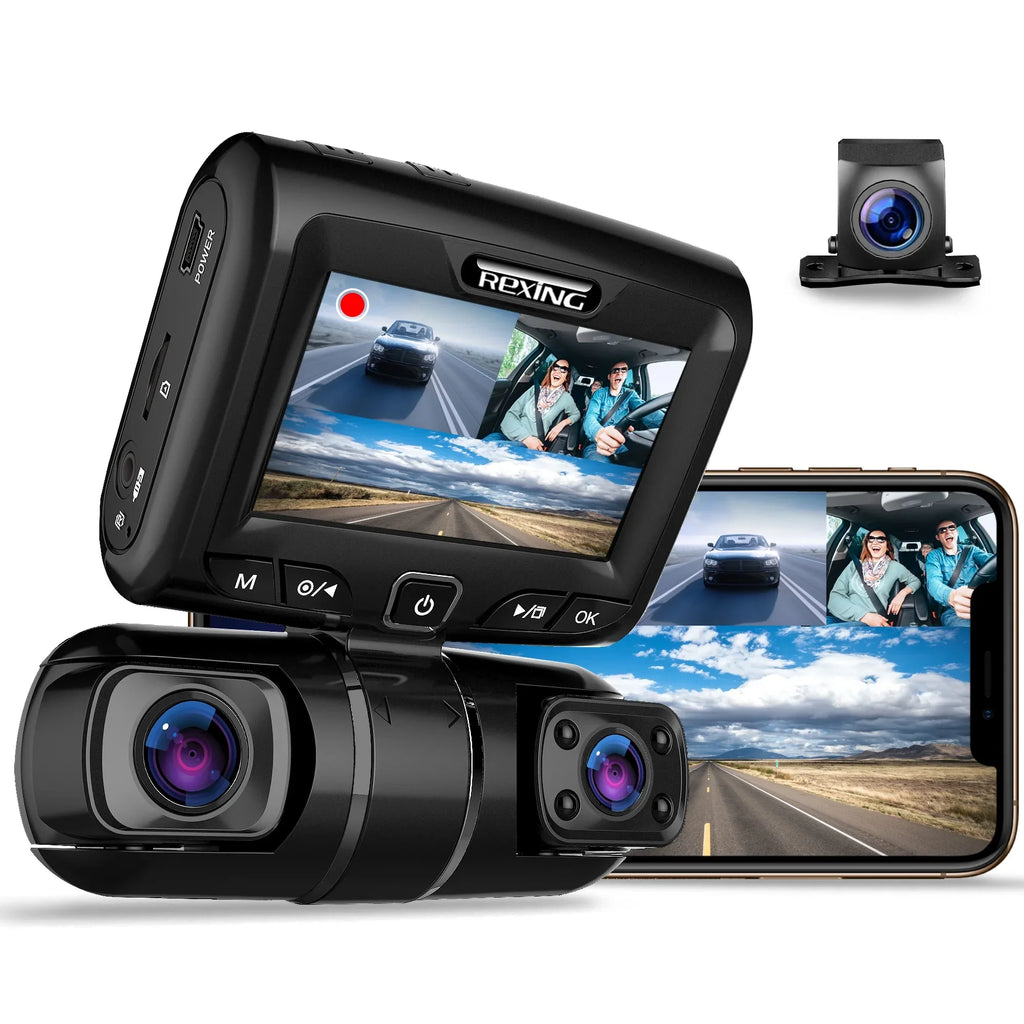 Cam 1080P+1080P+1080P Dash 3-Channel S1 Rexing