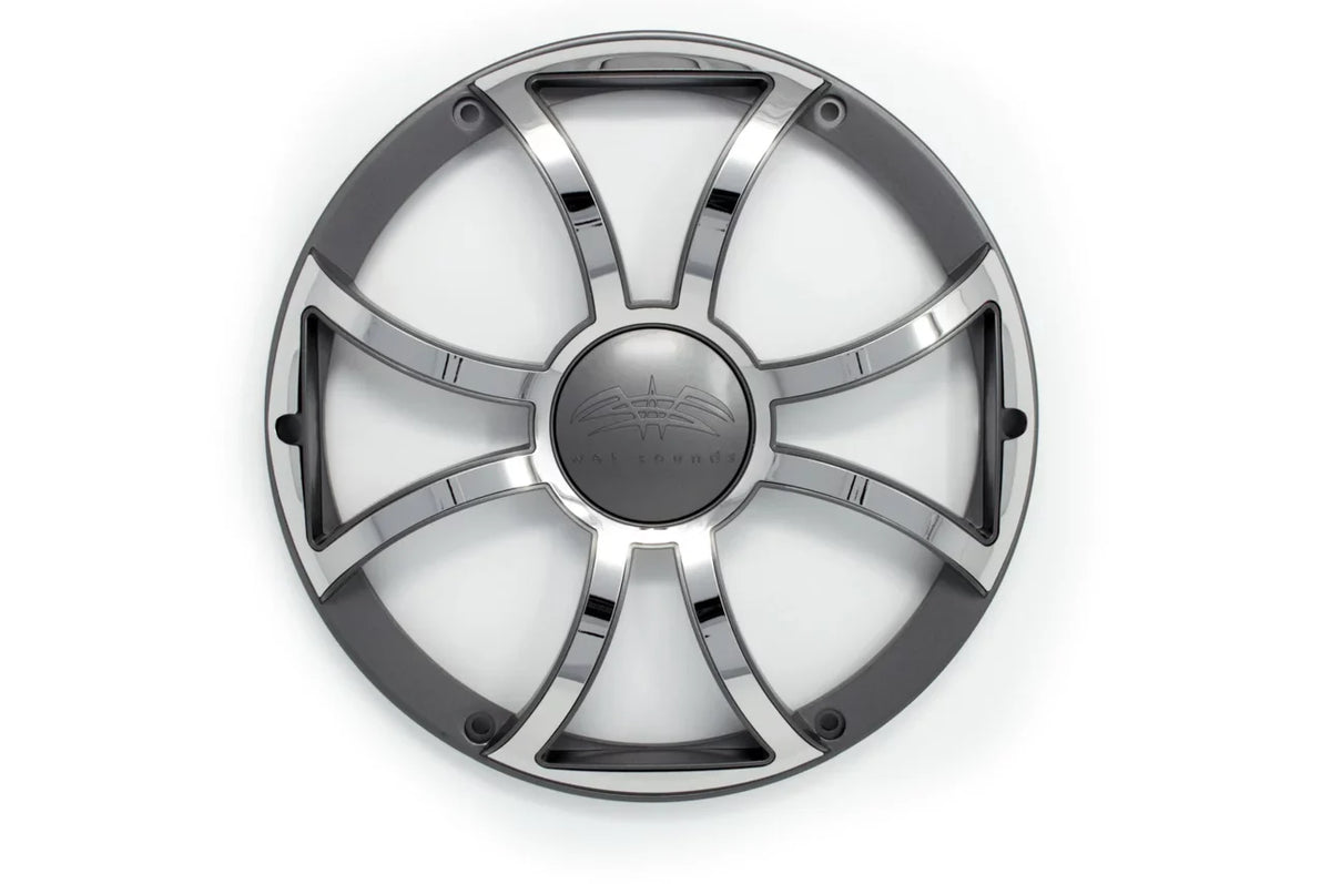 4 Grill Gunmetal & & Steel White - Wet Revo - Grill Sounds 12" Subwoofer Ohm Subwoofer Stainless