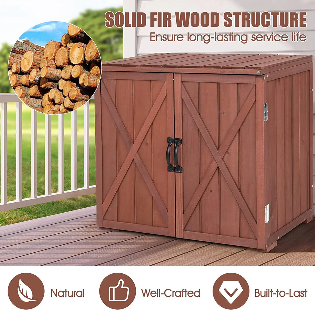Storage Easy x 30" & Wooden for 28.5" Assembly, Garden Countertop, Space Inner Cabinet Porch, Deck Box (Brown) x Storage Storage Box, Tool Outdoor 22" W/Spacious 30" Backyard
