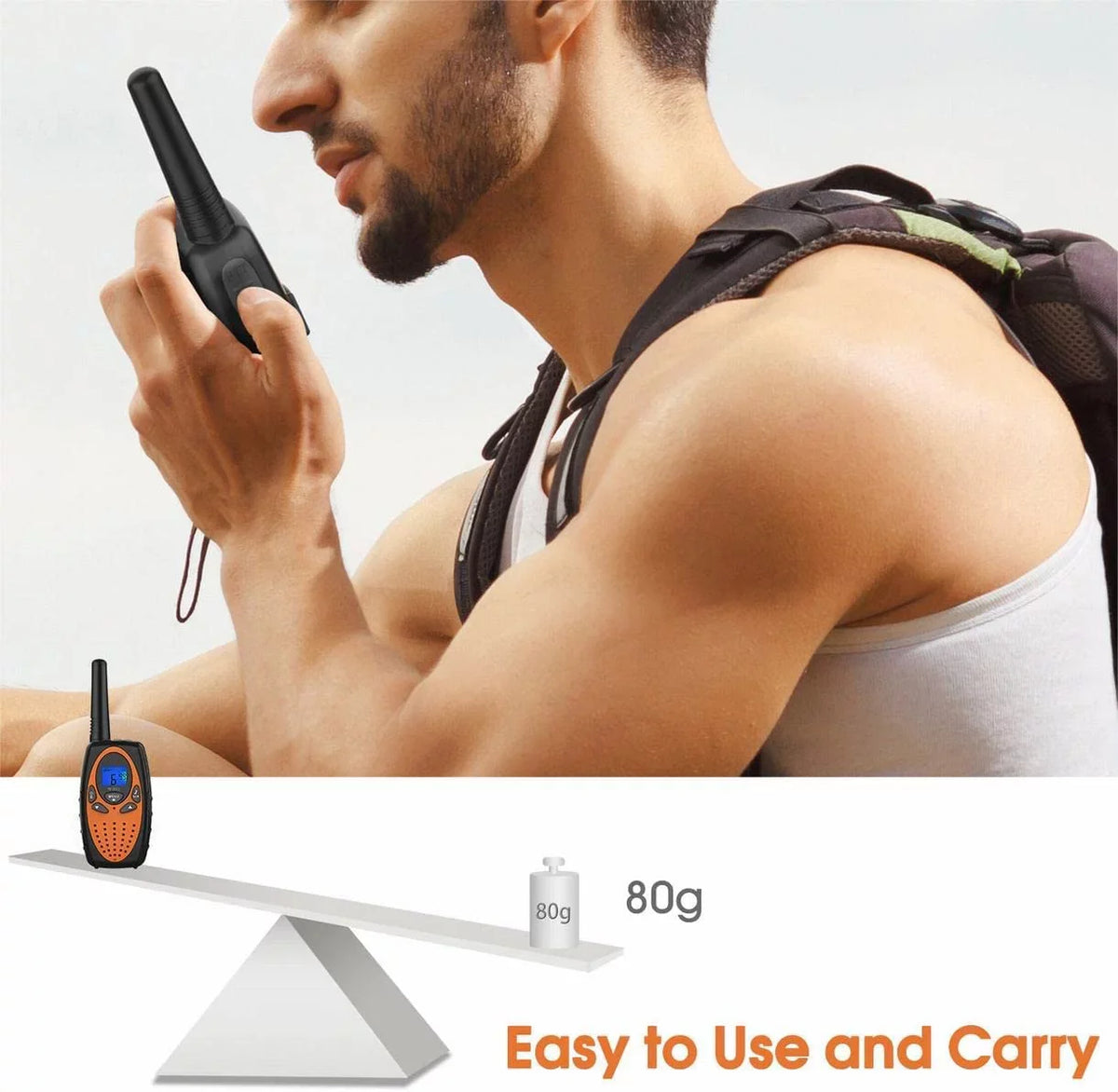 Cancelling Free for Adults, Walkie 1) Talkie Kids for Talki Noise Women /Hands Cruise Range Radios with Long FRS Way 2 Two Hiking Ship Walki (Orange Camping in