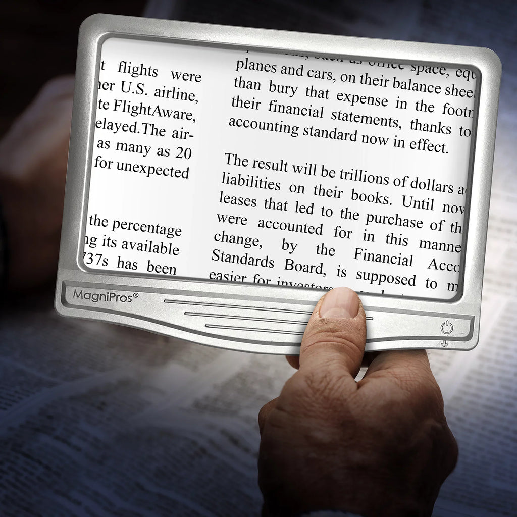 to for Aging Page 5X for Strain-Perfect Eye Small Magnifier Reduce Print, Large Seniors LED Eyes, & MagniPros & Low Vision Reading Anti-Glare Lens