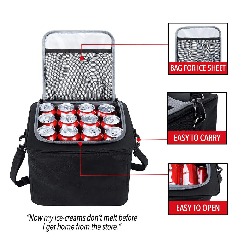 Car 5-in-1 2 Organizer - Cooler Lid, Cargo D and Tie-Down SUV - with Black Storage Solution Collapsible Foldable Insulated Glamor Leak-proof & Dividers, Bag with Straps Trunk Removable