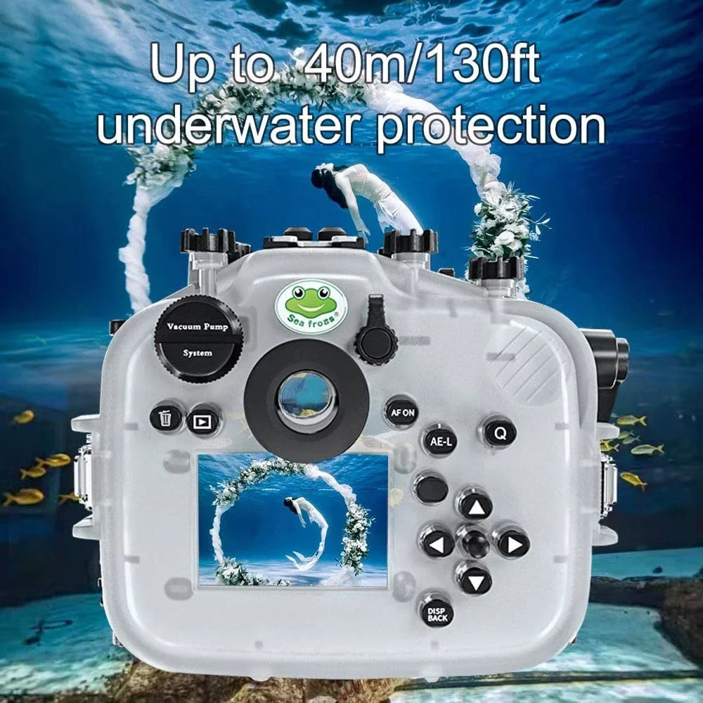 Fujifilm Waterproof Camera Fuji Scuba Port [40M/130FT] Case Underwater X-T4 Flat for xt4 Housing w/Short Seafrogs