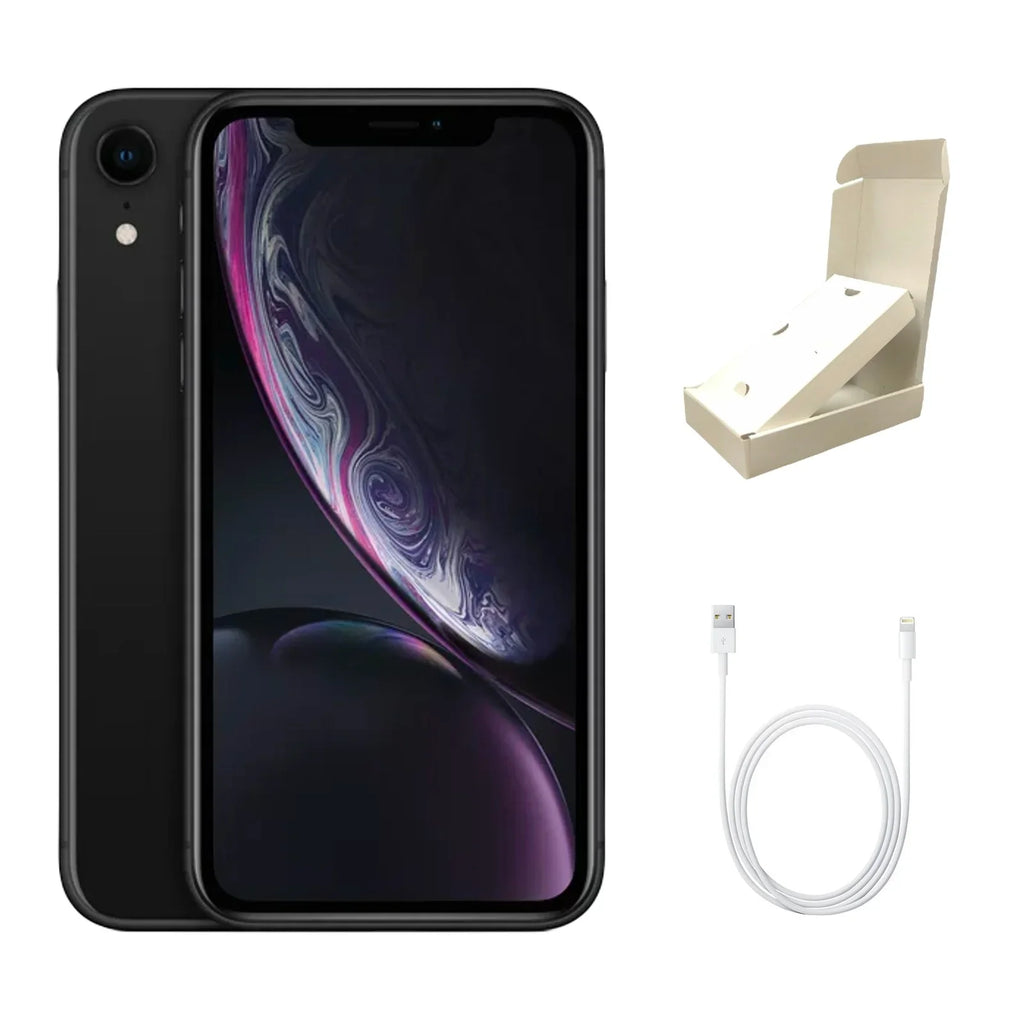 (Refurbished) 64GB (Fully Gift Unlocked) Black XR iPhone w/ A1984 Box Restored Apple