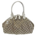 bag Pre-Owned leather canvas GUCCI (Good) Gucci handbag tote 223974 506631 beige GG