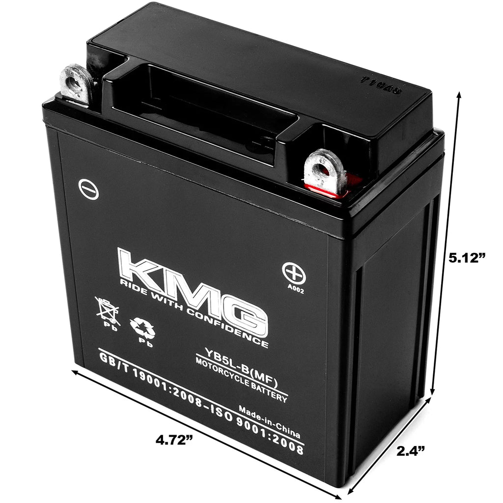 Motorcycle Watercraft Performance Battery KMG 5AH OEM Maintenance Powersport 12V High Scooter SMF YB5L-B ATV Replacement Sealed Free Snowmobile