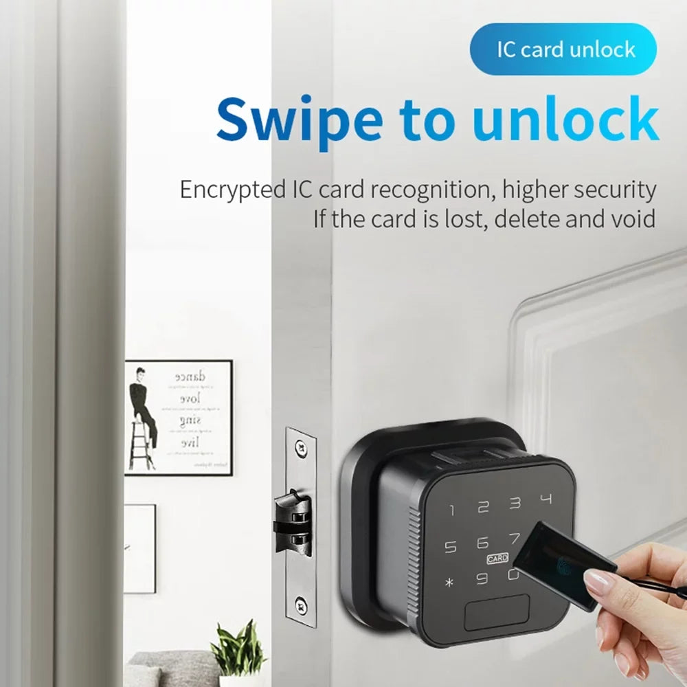 Door Smart Electronic Lock Handle with Lock Compatible Door Fingerprint Fingerprint Lock Walmeck Lock Lock with Door Smart Keypad Lock Deadbolt Lock Door DADA